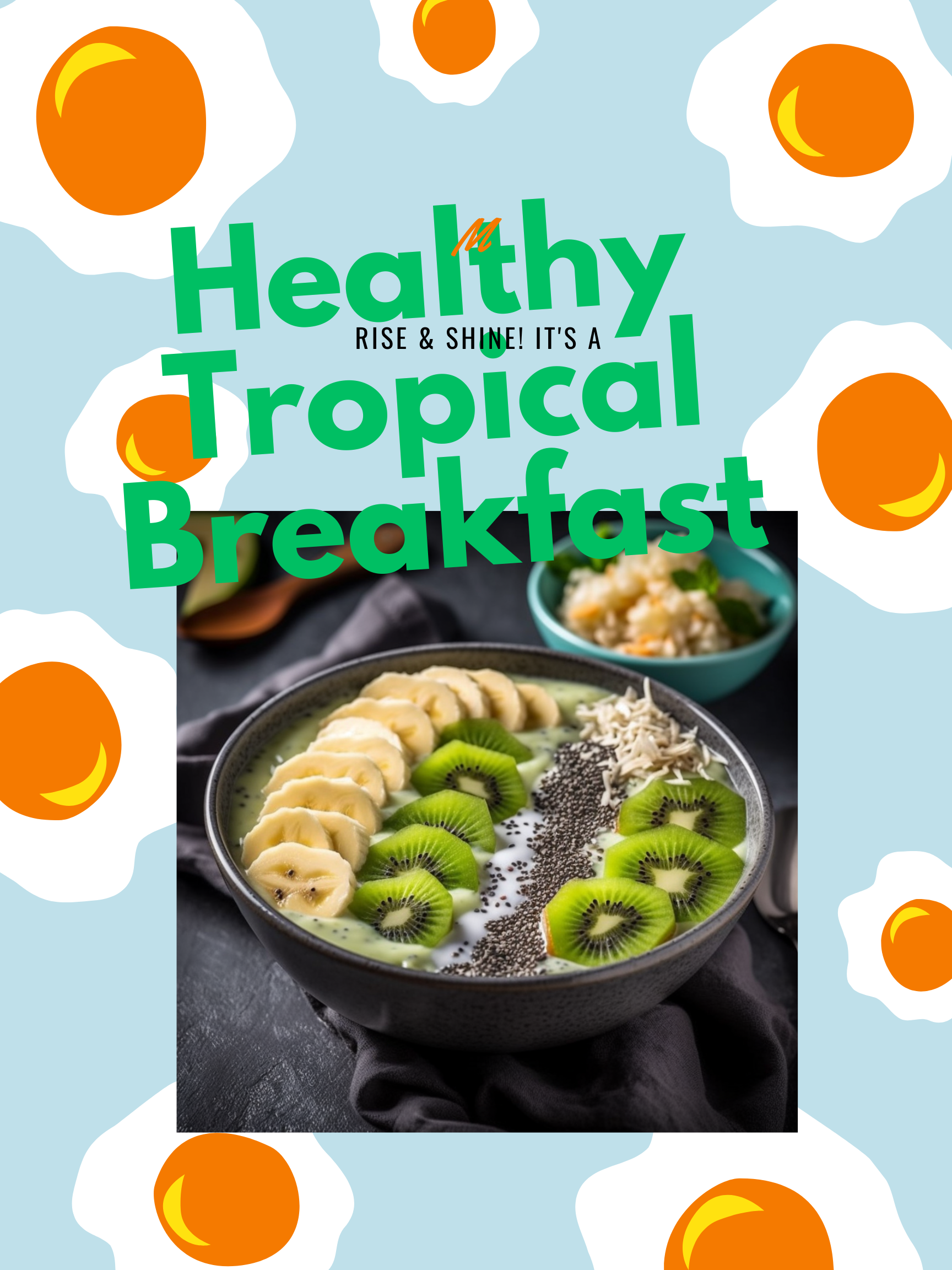 Healthy Spring Tropical Breakfast party Pineapple_Smoothie_Bowl_Blend_together_frozen_pineapple